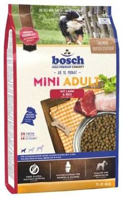 BOSCH Adult Mini Lamb & Rice 3kg + Surprise gratuite pour chien