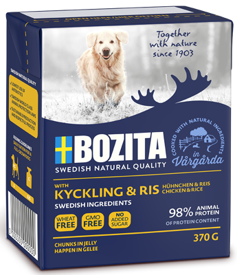 BOZITA Dog: Poulet et riz en gelée 370g