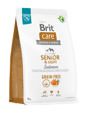 BRIT CARE Dog Grain-free Senior & Light Salmon 3kg x2