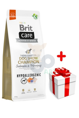 BRIT CARE Dog Hypoallergenic Dog Show Champion Salmon & Herring 12kg + Surprise pour votre chien GRATUIT!