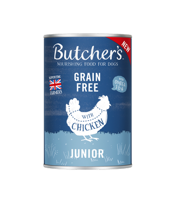 BUTCHER'S Original Junior, nourriture pour chiens, morceaux de poulet en gelée, 400g