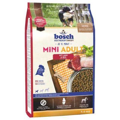 Bosch Adult Mini Agneau & Riz (nouvelle recette) 1kg + Surprise gratuite pour chien