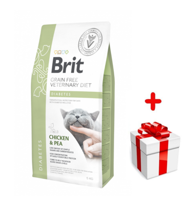 Brit Grain Free Veterinary Diets Cat Diabetes Poulet & Pois 2kg + Surprise pour votre chat GRATUITES !