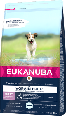 EUKANUBA Puppy&Junior Small/Medium sans céréales 3kg +Surprise gratuit pour votre chien