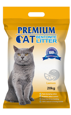 Litière Bentonite Agglomérante Premium pour Chat - Citron pour chat 20kg