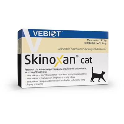 Nutrifarm Sp. z O.o. Vebiot Skinoxan Cat 30 Comprimés