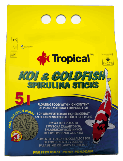 TROPICAL Koi & Goldfish Spirulina Bâtonnets  5L\400g